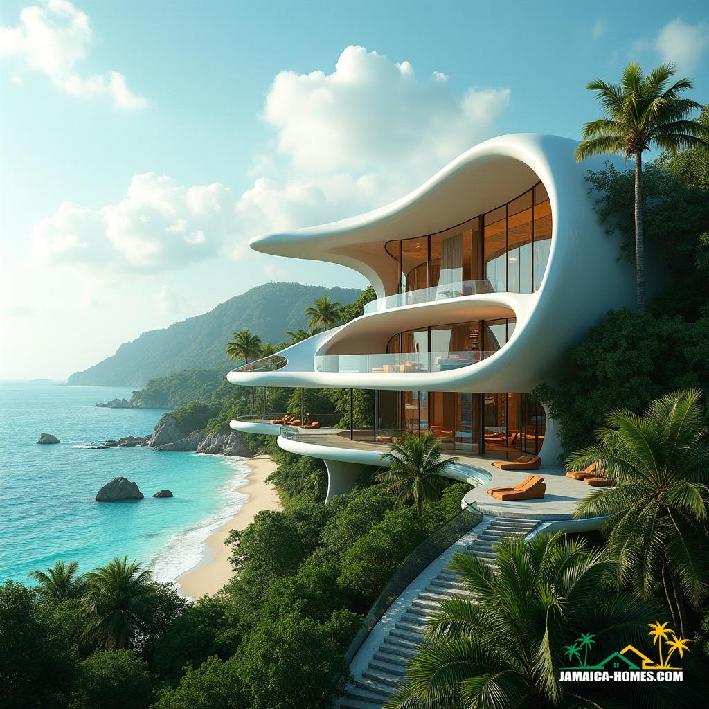 Organic-style architectural masterpiece, inspired by fluid forms and modern elegance.