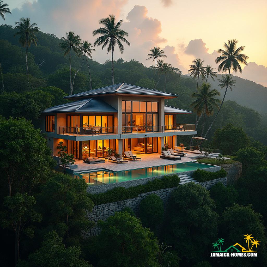 Jah know Modern property real estate in Jamaica, luxurious villas and estates nestled in lush tropical landscapes