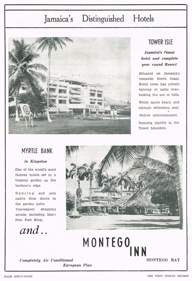 Tower Isle Hotel The West Indian Review: March 1956