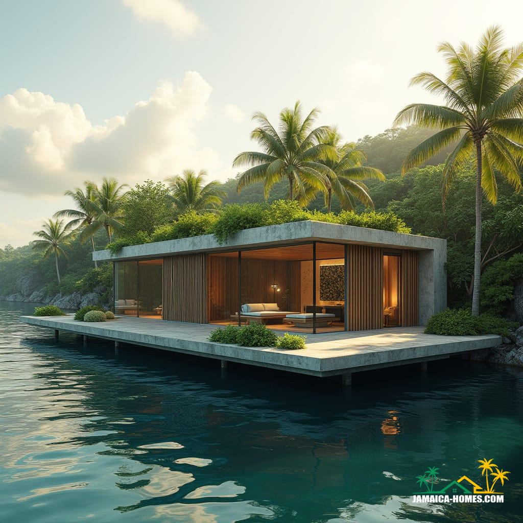 An ultra-modern floating villa in Jamaica