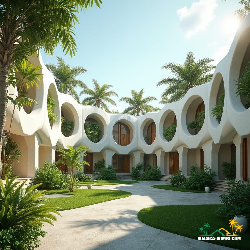 Futuristic modular housing in Jamaica