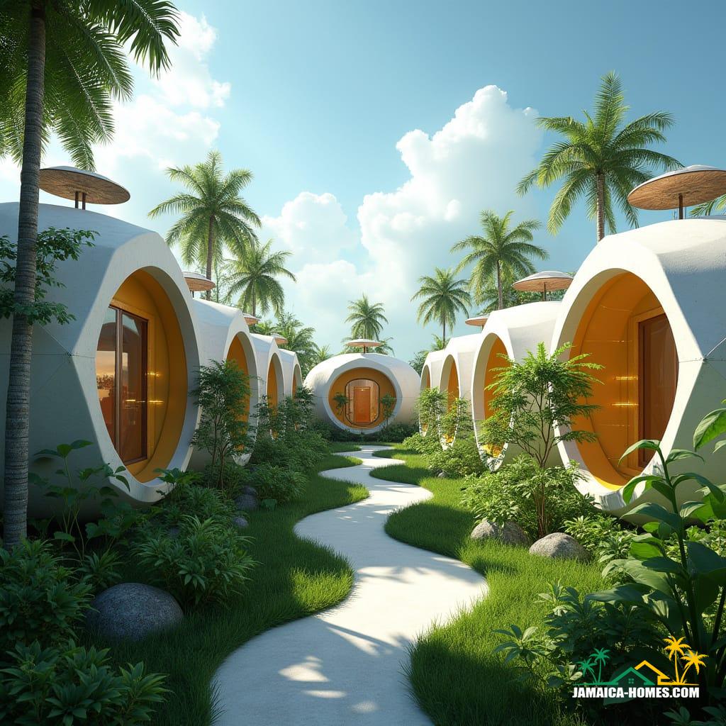 Futuristic modular housing in Jamaica