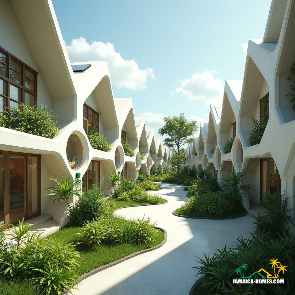 Futuristic modular housing in Jamaica
