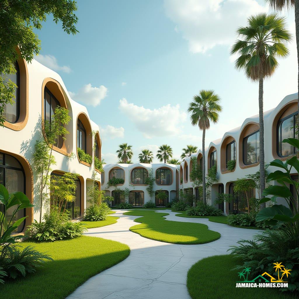 Futuristic modular housing in Jamaica