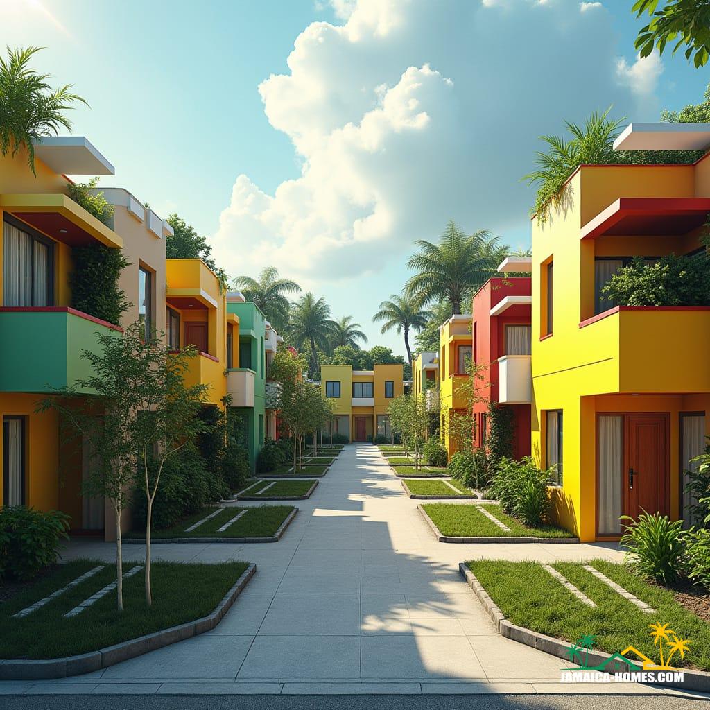 Futuristic neighborhood in Kingston, Jamaica, 2040