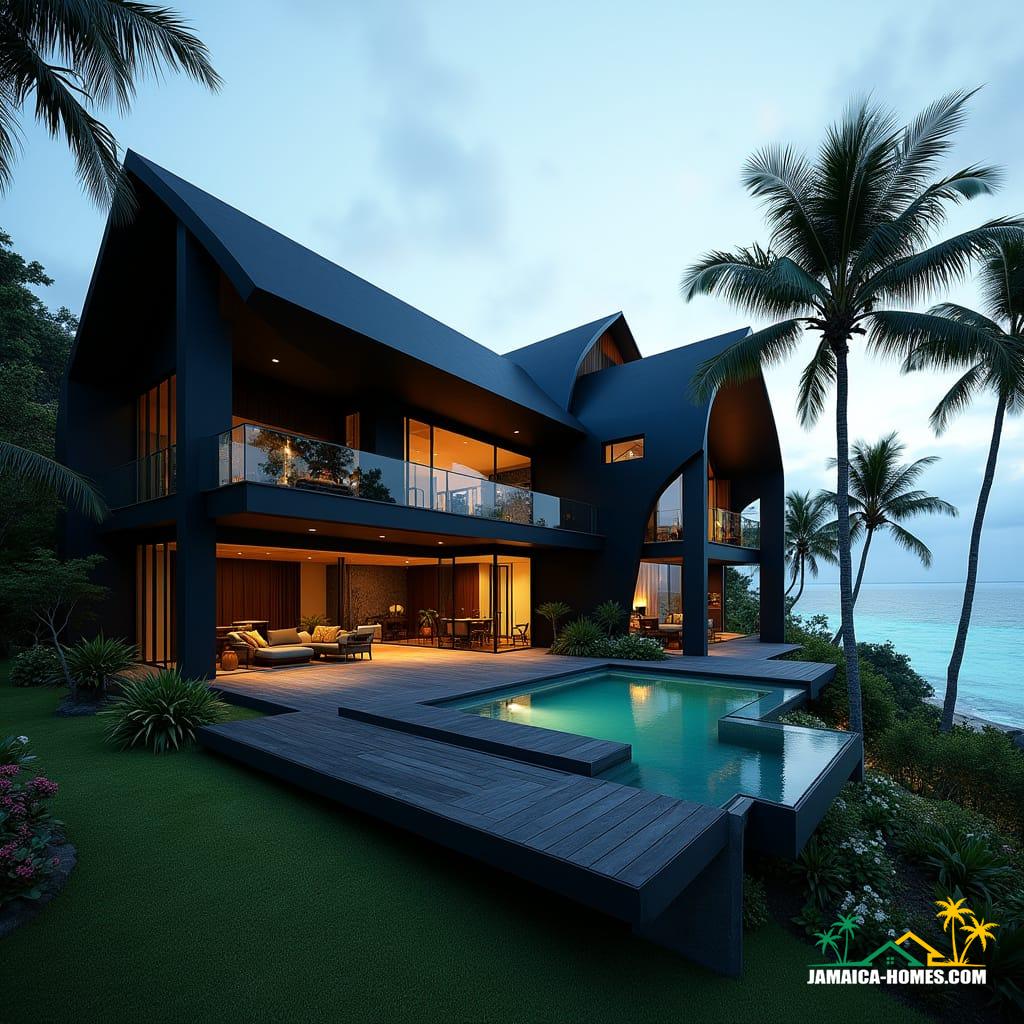 Gothic-inspired black cottage in Jamaica