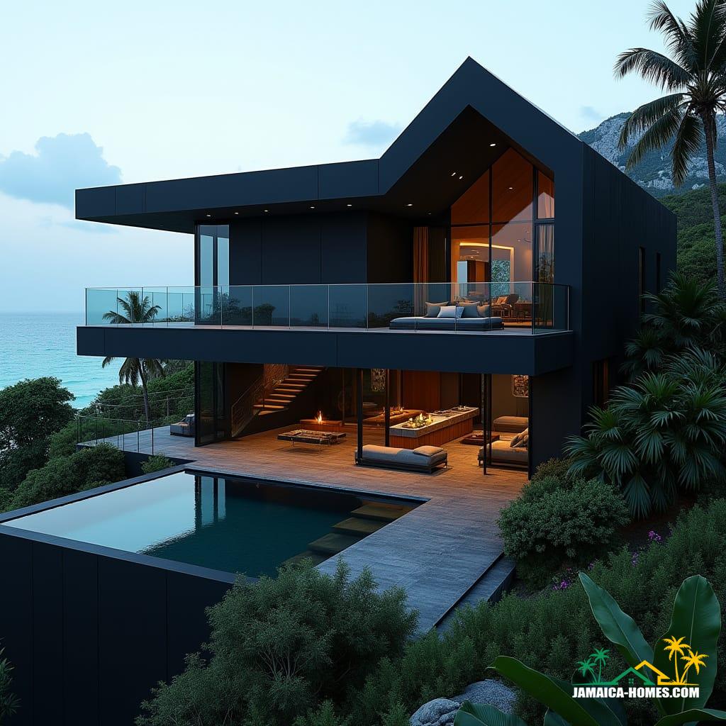 Gothic-inspired black cottage in Jamaica