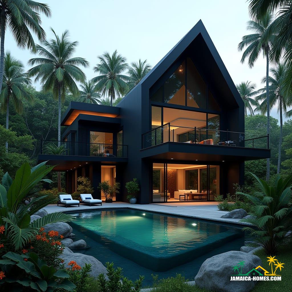 Gothic-inspired black cottage in Jamaica