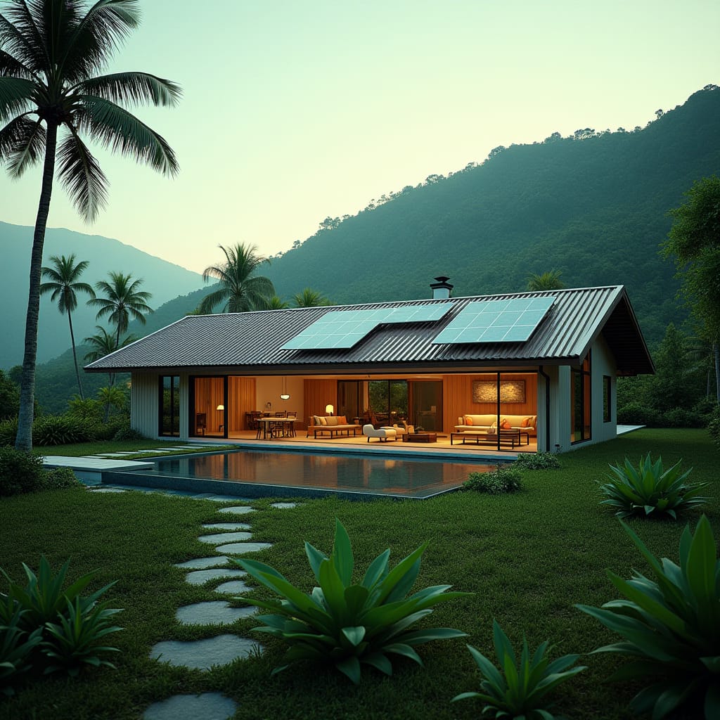 Jamaican Real Estate incorporating solar panels, green roofs, and other environmentally friendly features