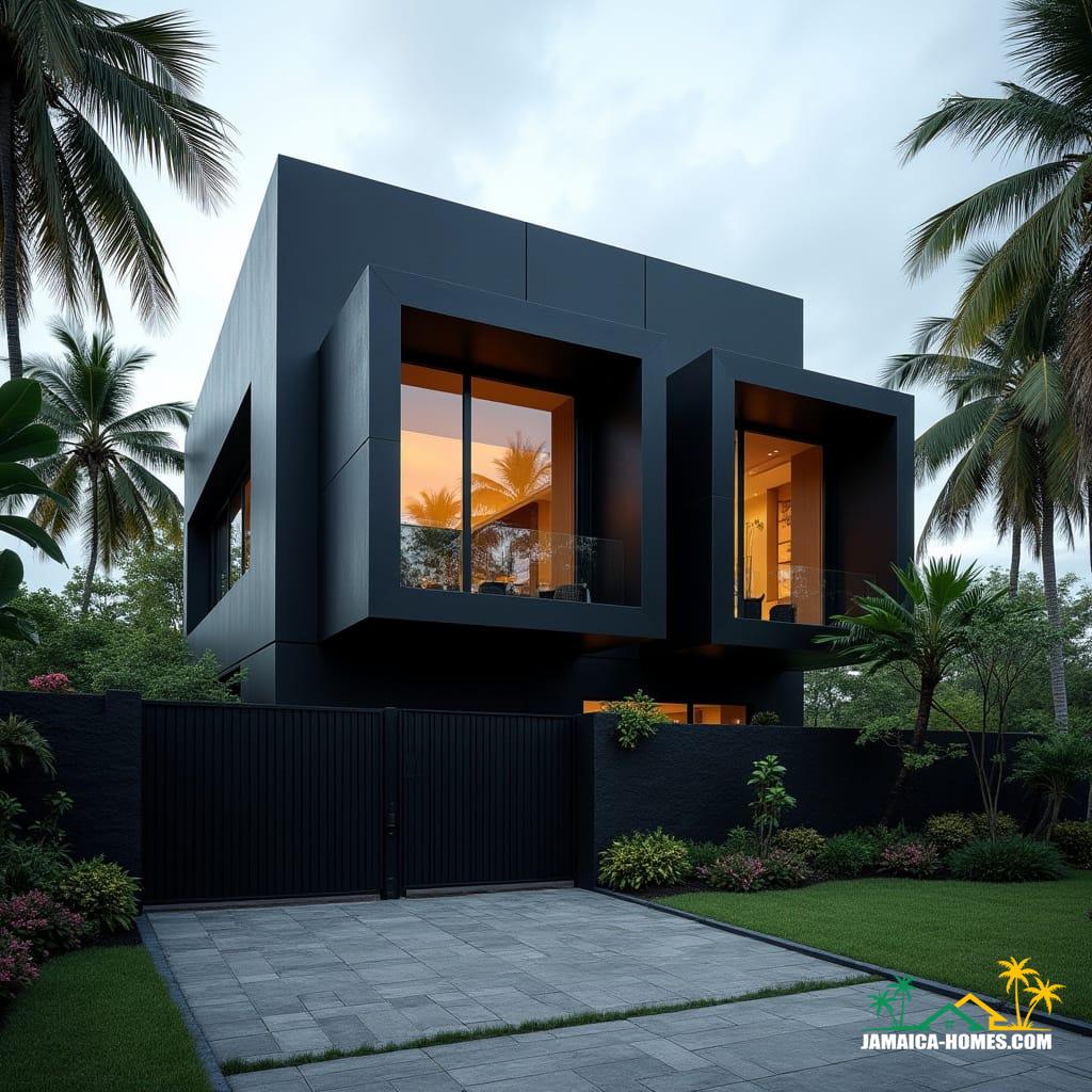 A striking modern black Caribbean cottage in Jamaica