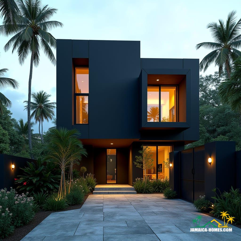 A striking modern black Caribbean cottage in Jamaica