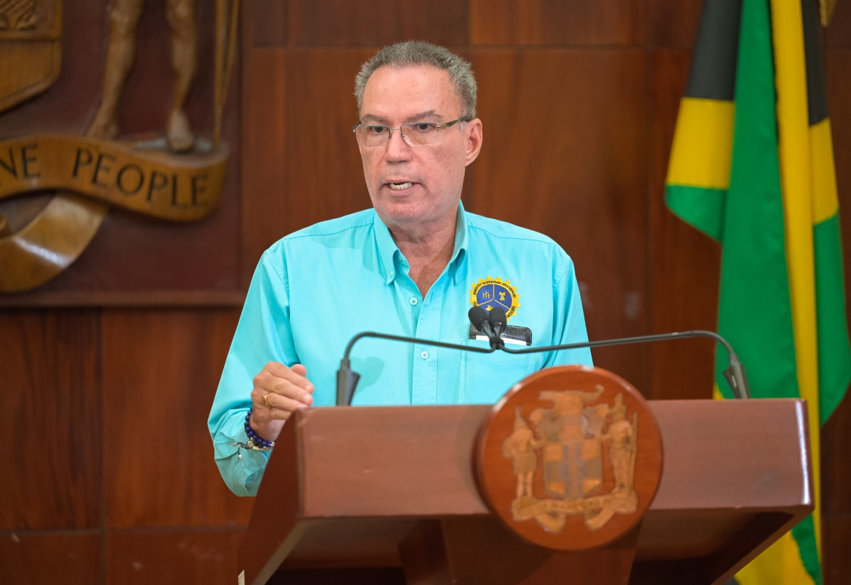 Minister addresses the post-Cabinet press briefing on the Palisadoes shoreline protection project