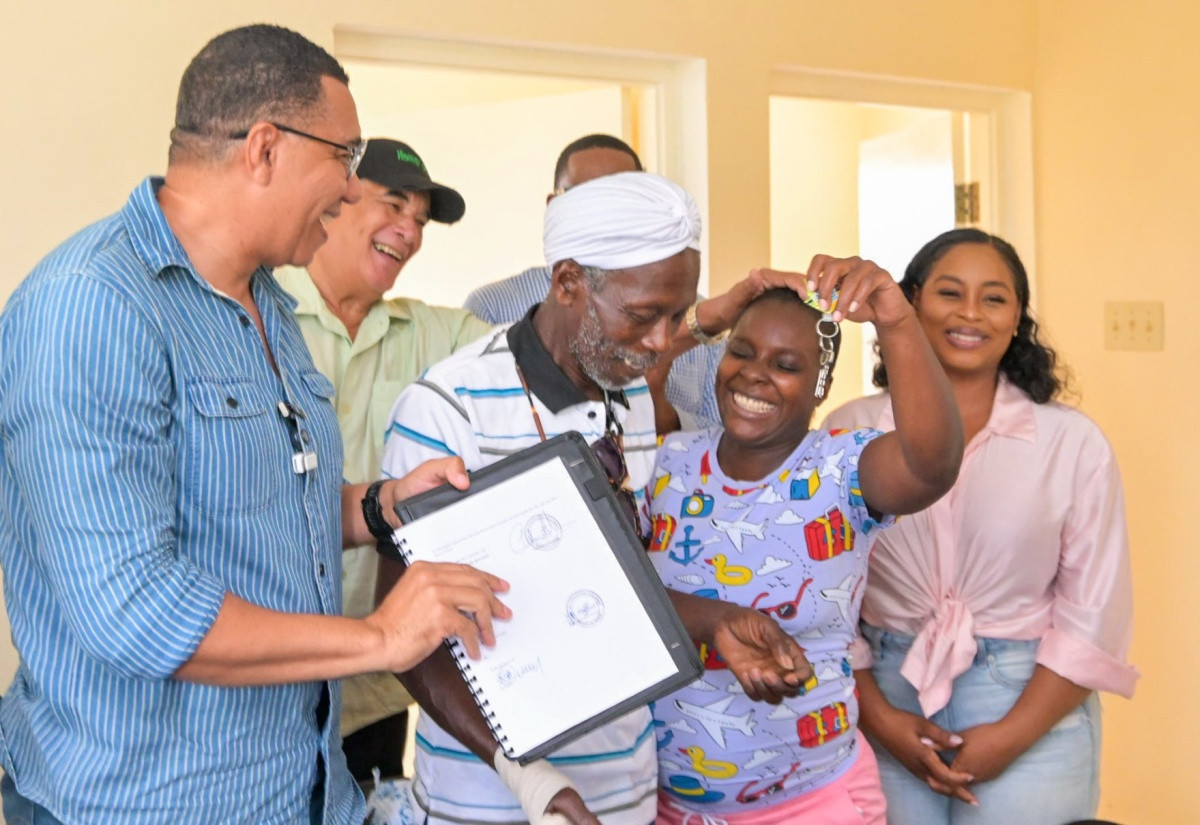 Government social housing handover to a family in Mount Carey, St James, October 23 2026