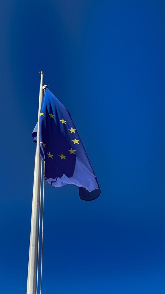 waving european union flag - Photo by Viktorya Sergeeva