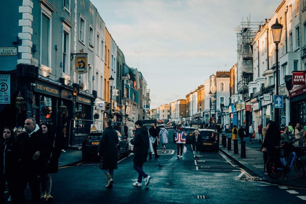 people on street in london