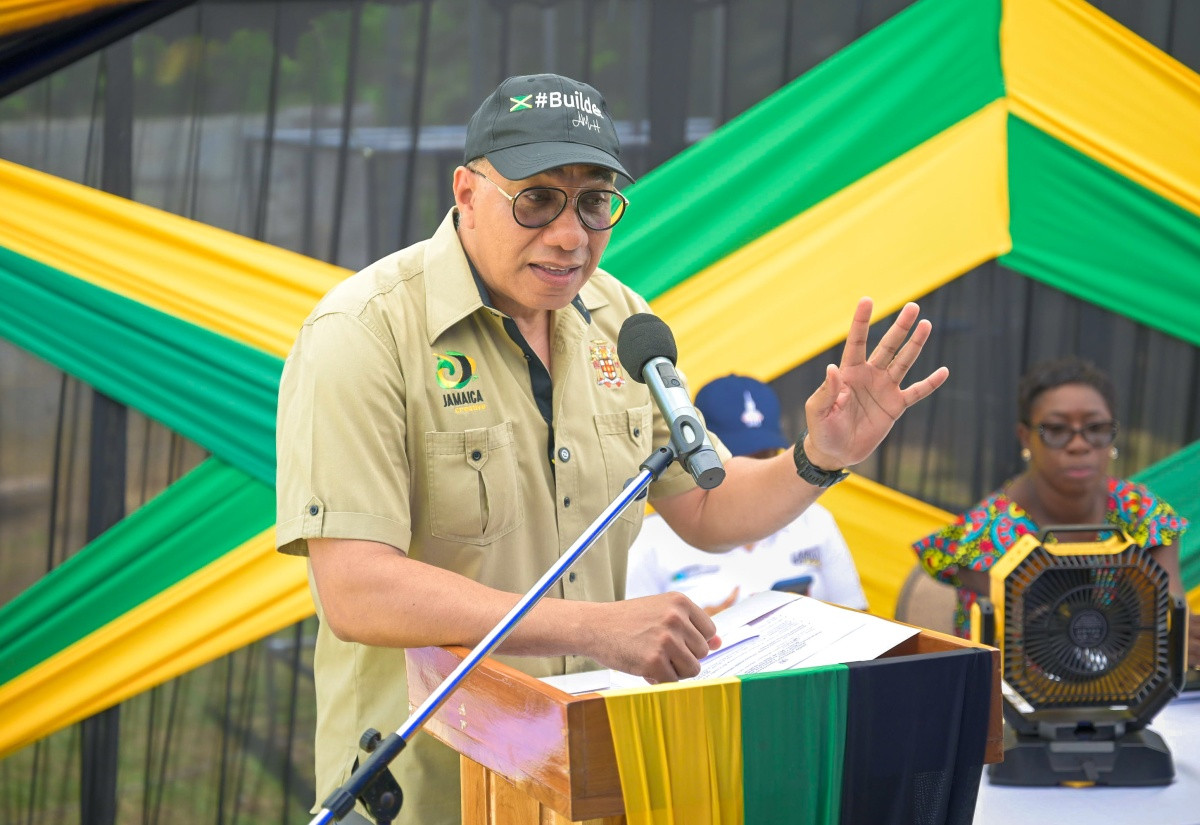 Prime Minister Dr Andrew Holness speaking at the Labour Day opening ceremony in St Elizabeth on 25 May 2026