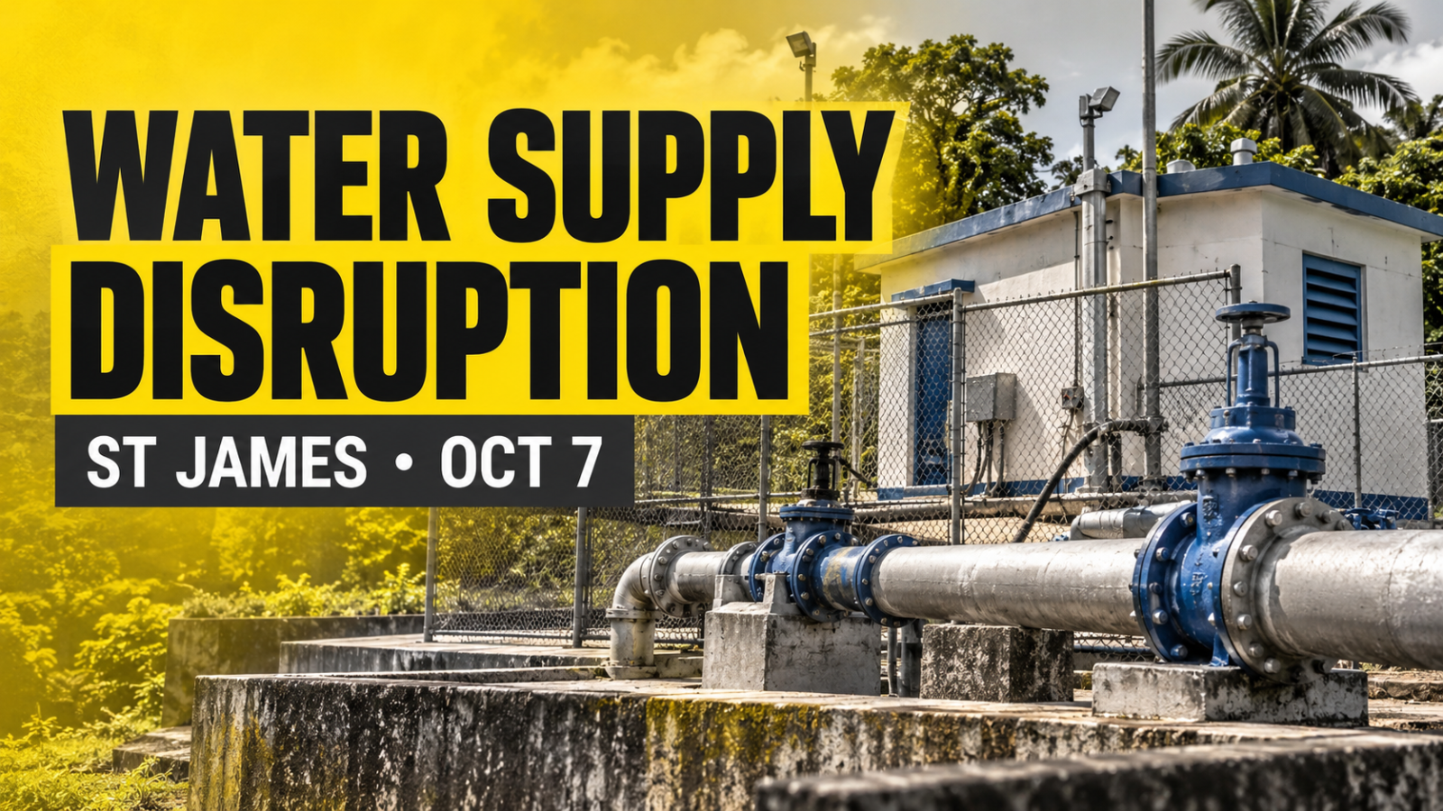 Jamaica Homes water supply disruption alert for St James on October 7, 2026