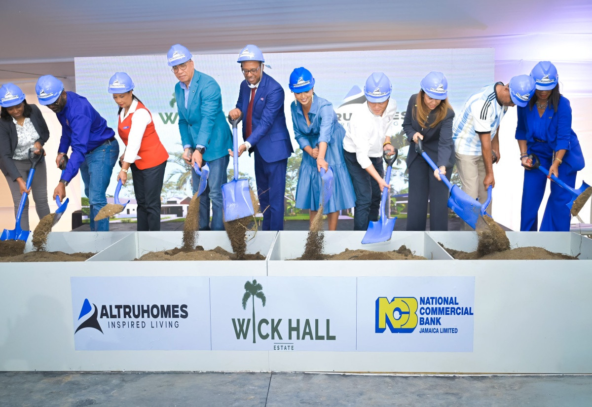 Prime Minister Andrew Holness and project partners break ground for the Wick Hall Estate housing development in St Catherine